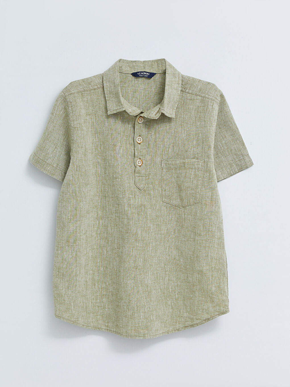 Basic Short Sleeve Poplin Boy Shirt