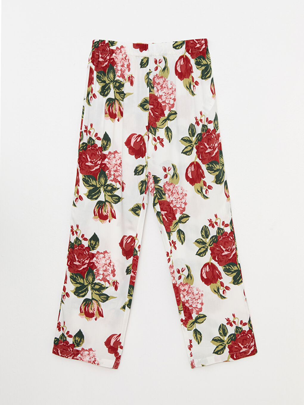 Crew Neck Floral Short Sleeve Viscose Women's Pajamas Set-7