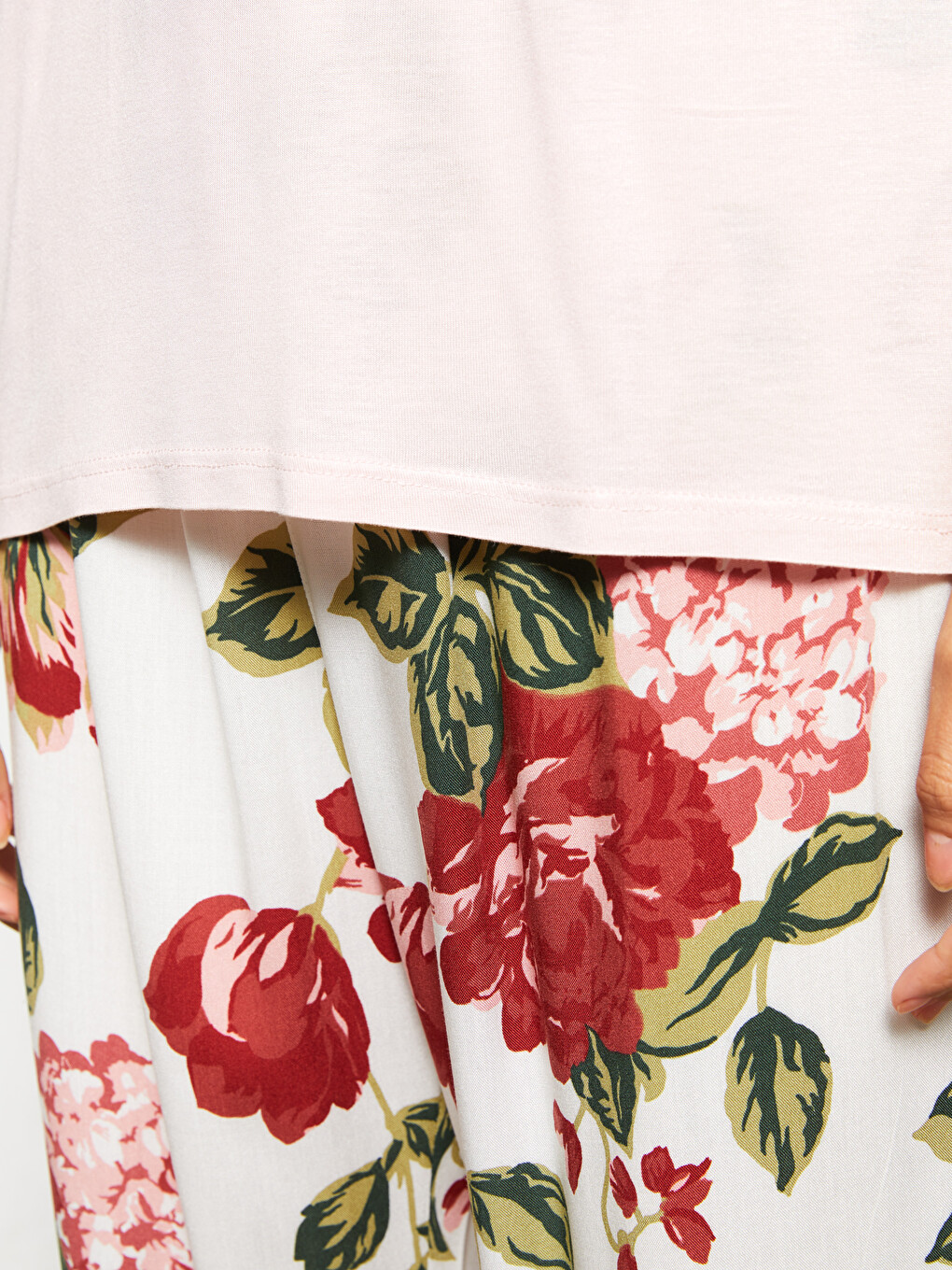 Crew Neck Floral Short Sleeve Viscose Women's Pyjamas Set-3
