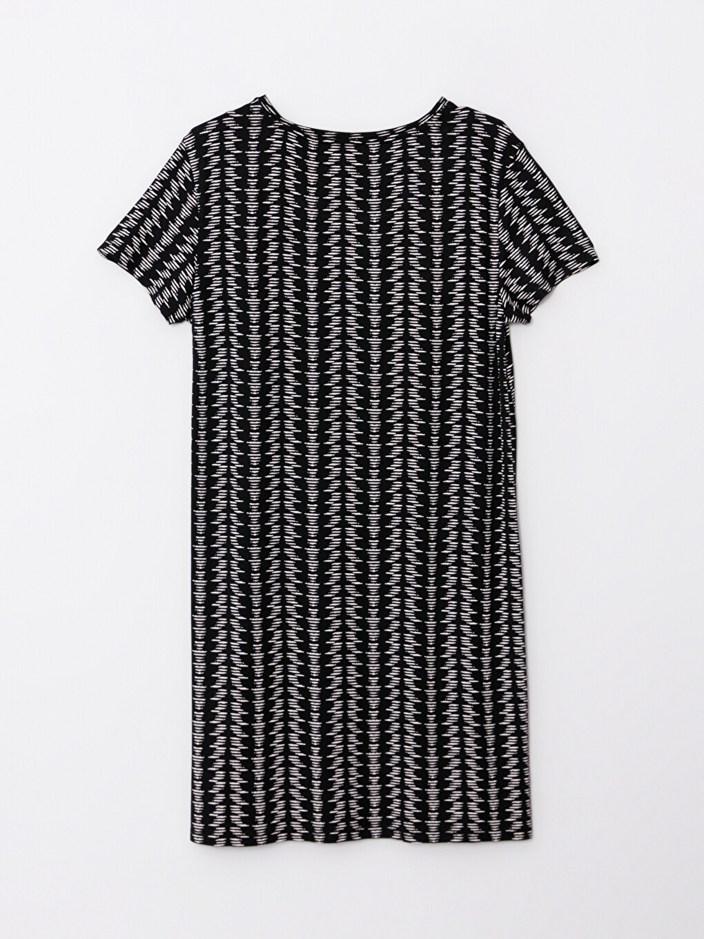 Crew Neck Patterned Short Sleeve Women's Nightdress-5