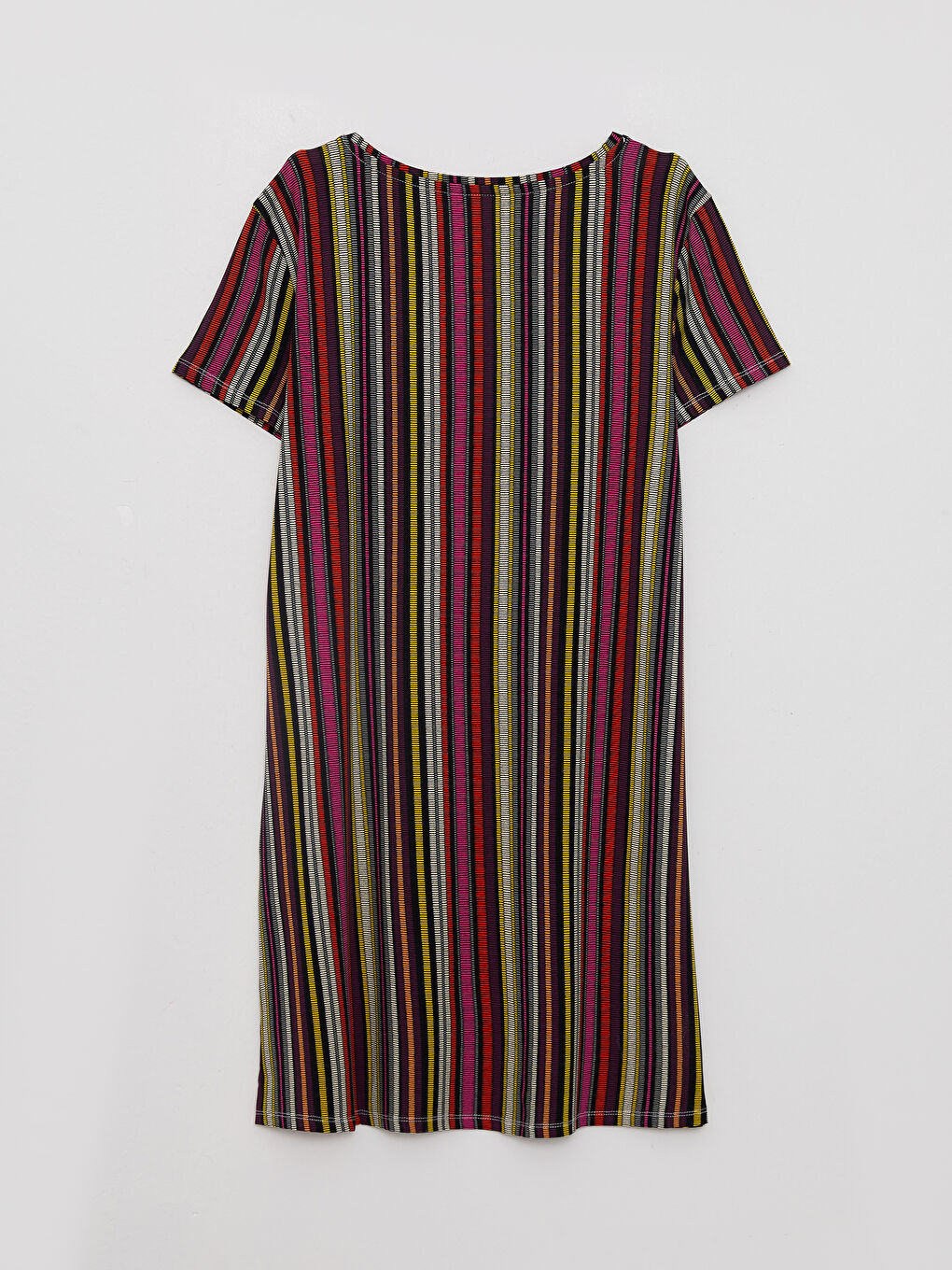 Crew Neck Striped Short Sleeve Women's Nightdress-5