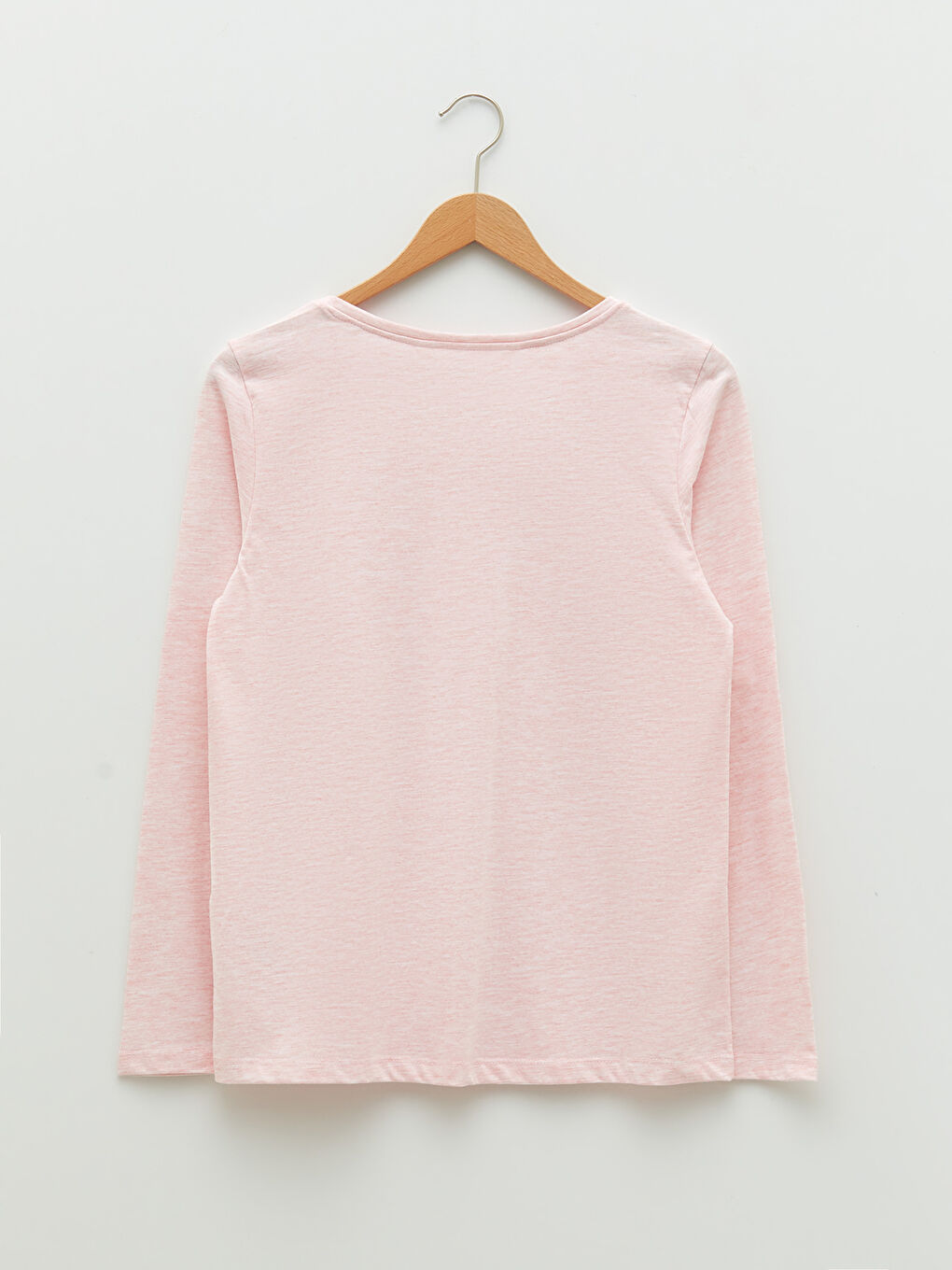 طقم بيجامة كم طويل سادة بياقة دائرية للسيدات-6