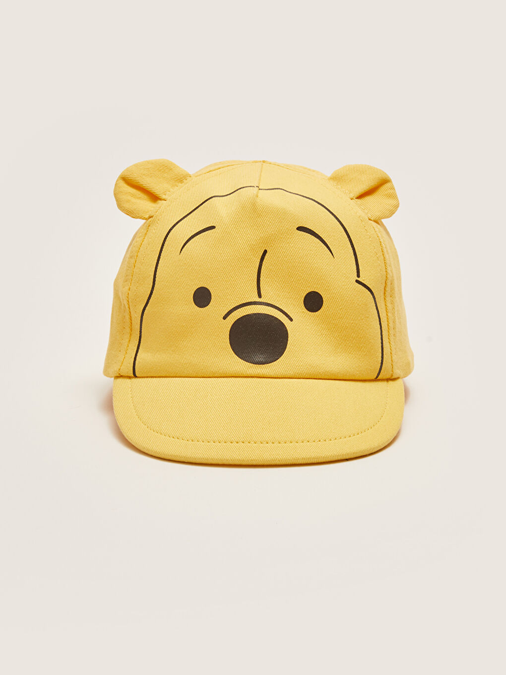 Sarı Winnie the Pooh Baskılı Erkek Bebek Şapka