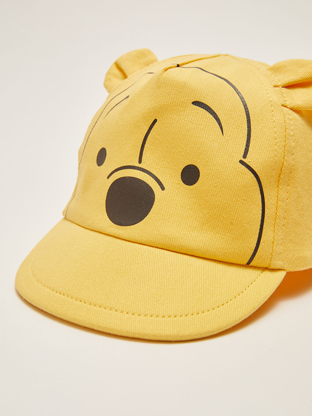 Sarı Winnie the Pooh Baskılı Erkek Bebek Şapka-1
