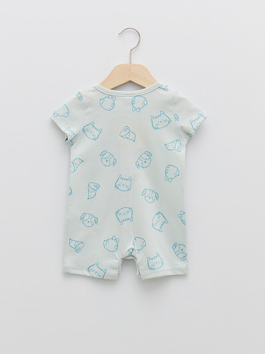 Crew Neck Short Sleeve Printed Cotton Baby Boys' Jumpsuit-1