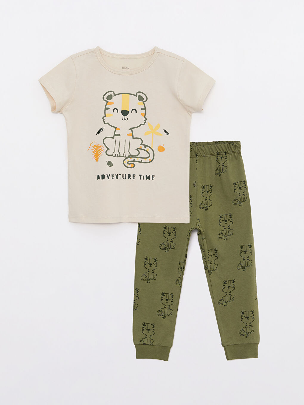 LCW baby Crew Neck Short Sleeve Printed Cotton Baby Boy Pajamas Set -S2BN21Z1-RMT