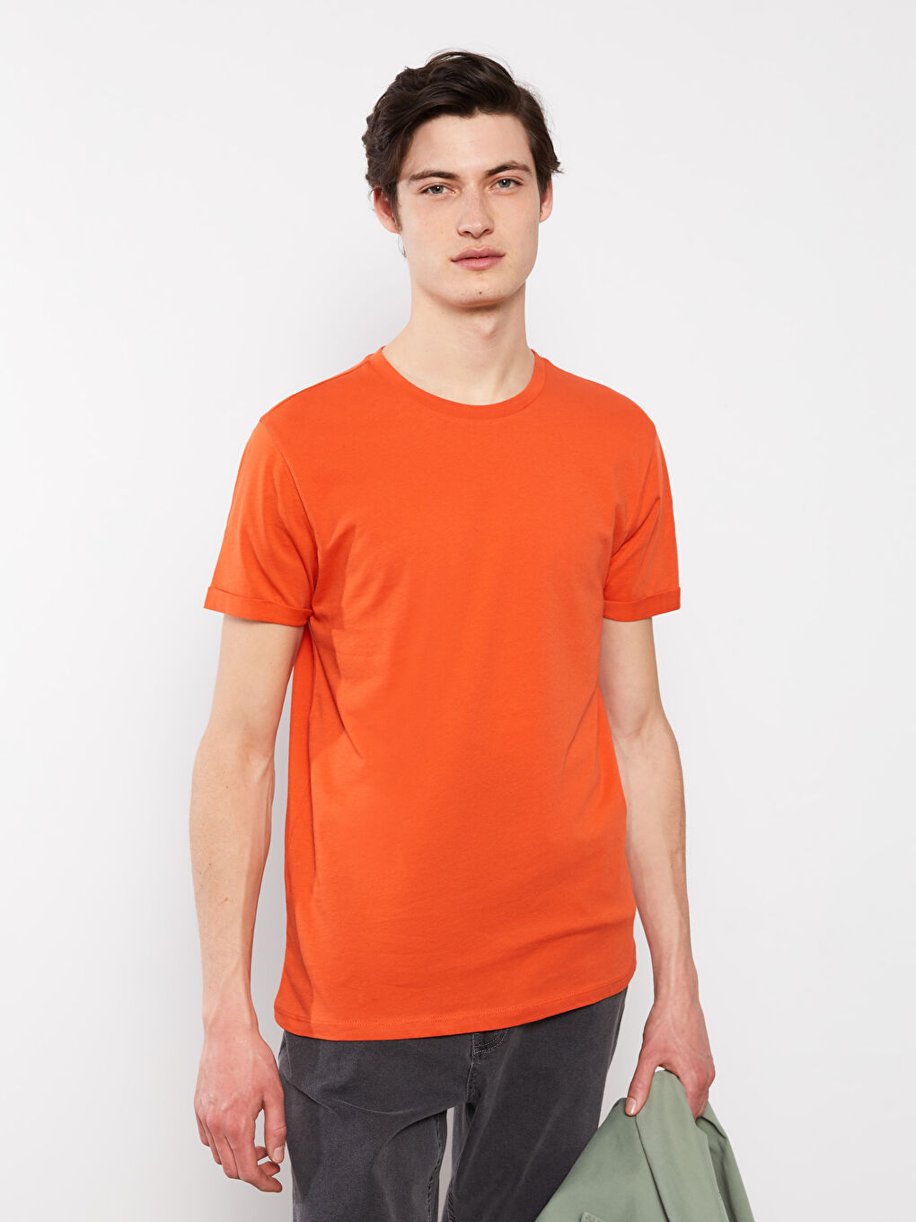 T-shirt pour Hommes en Jersey à Col Rond-1