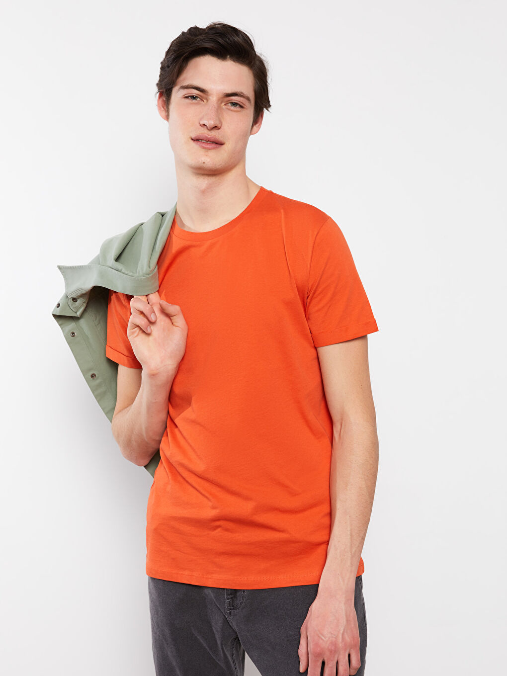 T-shirt pour Hommes en Jersey à Col Rond-2