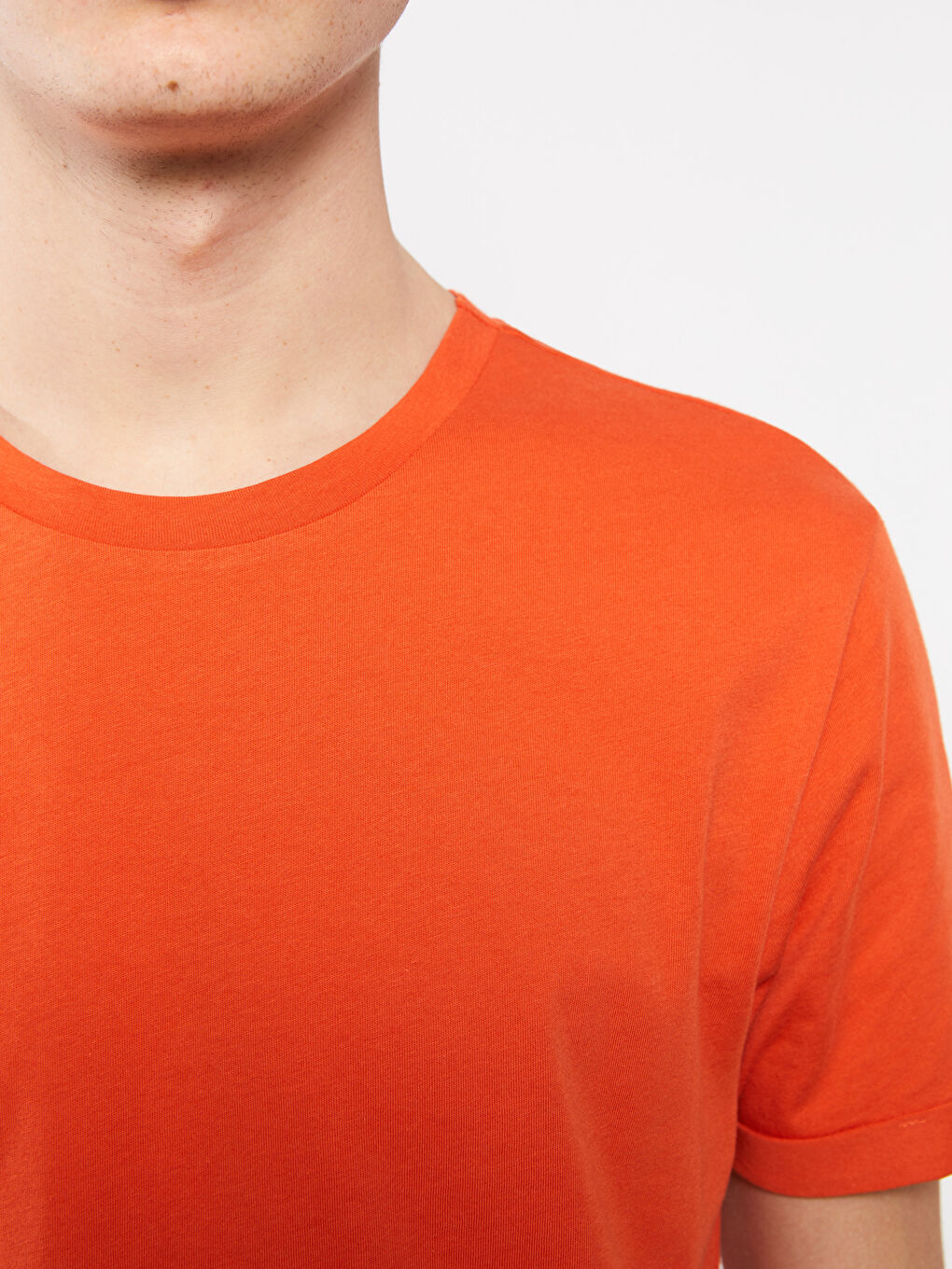 T-shirt pour Hommes en Jersey à Col Rond-3