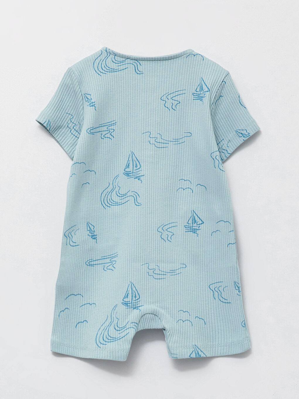 Crew Neck Short Sleeve Printed Baby Boys' Jumpsuit-2