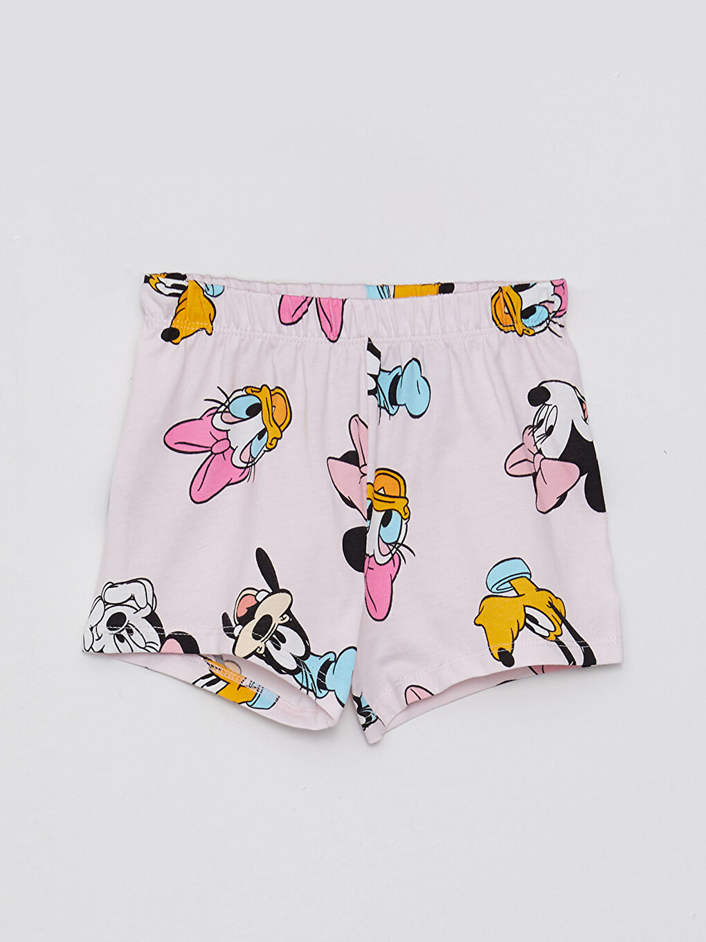 Crew Neck Short Sleeve Minnie Mouse Printed Baby Girl Pajamas Set-2