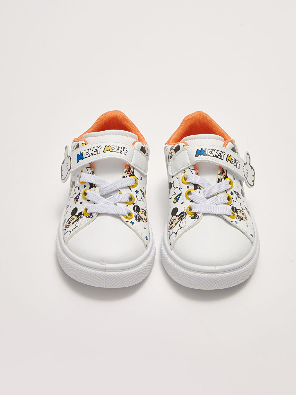 Beyaz Mickey Mouse Lisanslı Bağcık ve Cırt Cırtlı Erkek Bebek Spor Ayakkabı-2