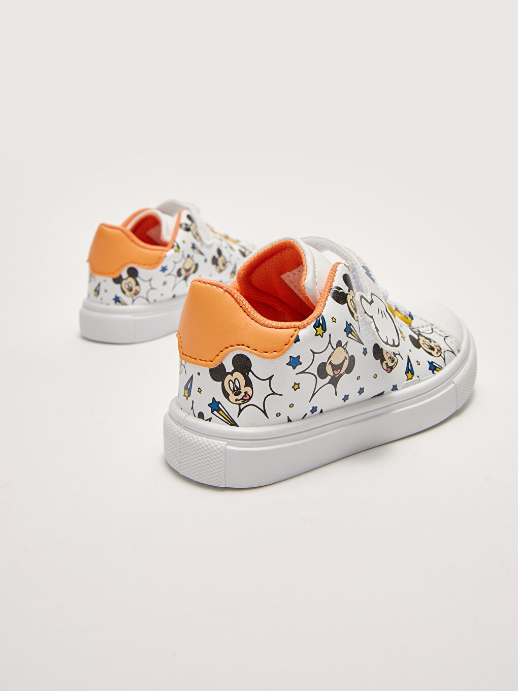 Beyaz Mickey Mouse Lisanslı Bağcık ve Cırt Cırtlı Erkek Bebek Spor Ayakkabı-4