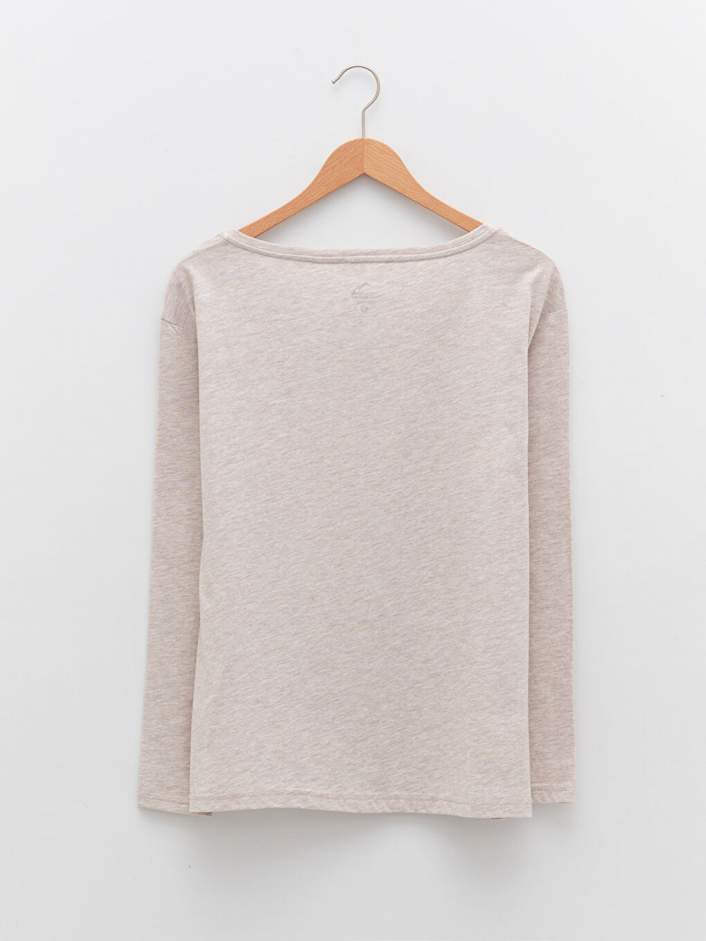 Bej Kayık Yaka Düz Uzun Kollu Kadın Outdoor Tişört-7