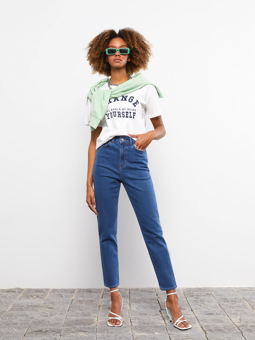 Жоғары бел тар пішім родео джинс шалбар әйелдерге қалта деталімен