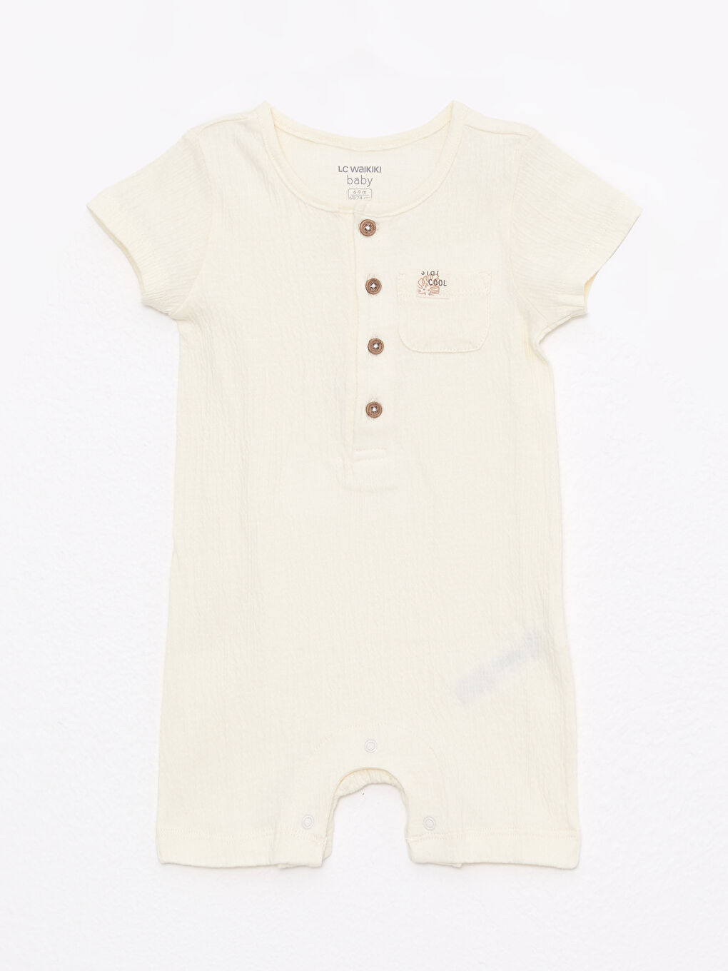 Crew Neck Short Sleeve Basic Baby Boys' Jumpsuit