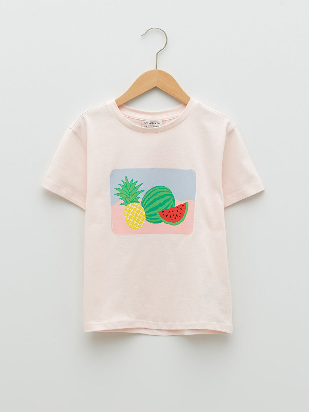 Crew Neck Printed Short Sleeve Girls' T-Shirt
