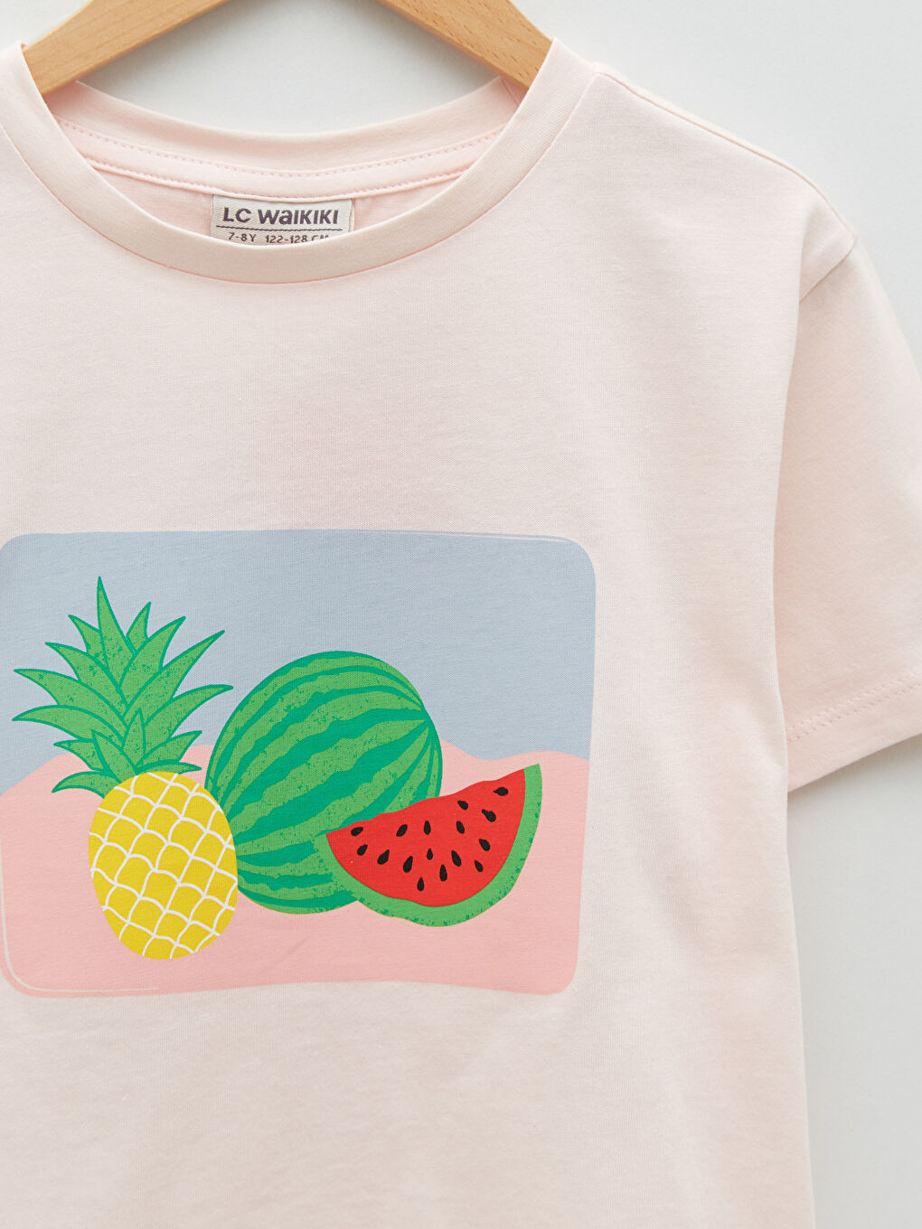 Crew Neck Printed Short Sleeve Girls' T-Shirt-2