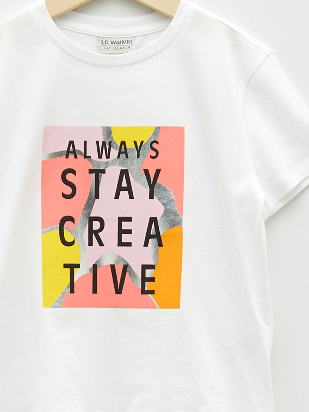 Crew Neck Printed Short Sleeve Girls' T-Shirt-4