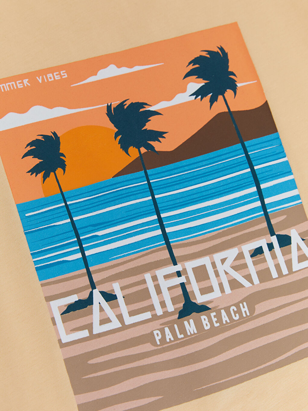 Turuncu Bisiklet Yaka Baskılı Kısa Kollu Kız Çocuk Tişört-3