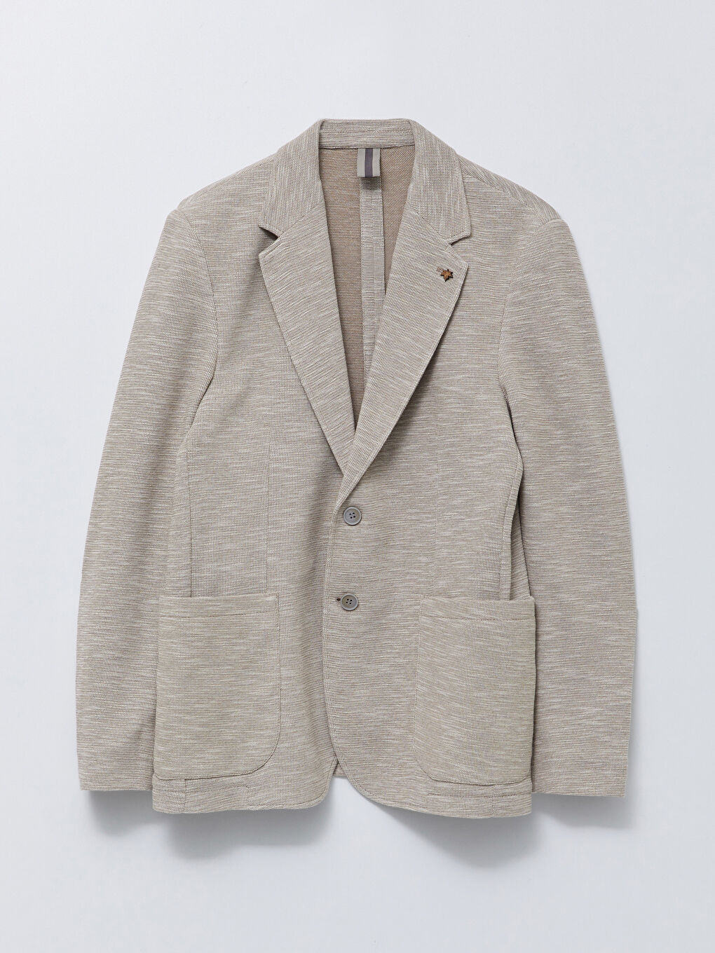 Bej Dar Kalıp Erkek Blazer Ceket-5