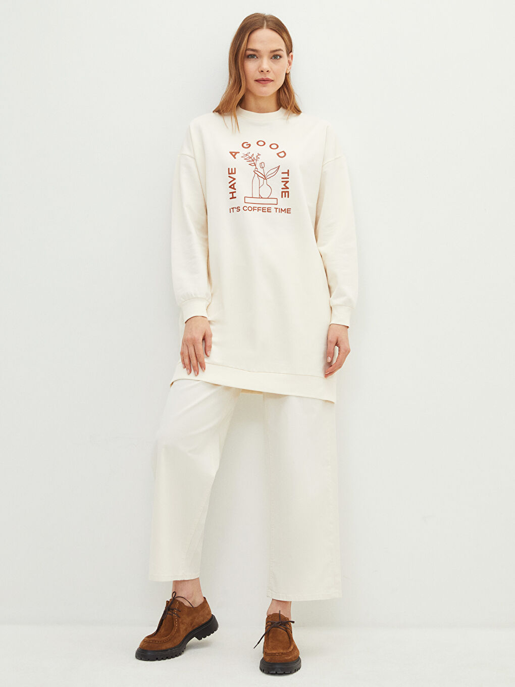 Elastic Waist Comfortable Fit Straight Pocket Detailed Gabardine Women's Trousers