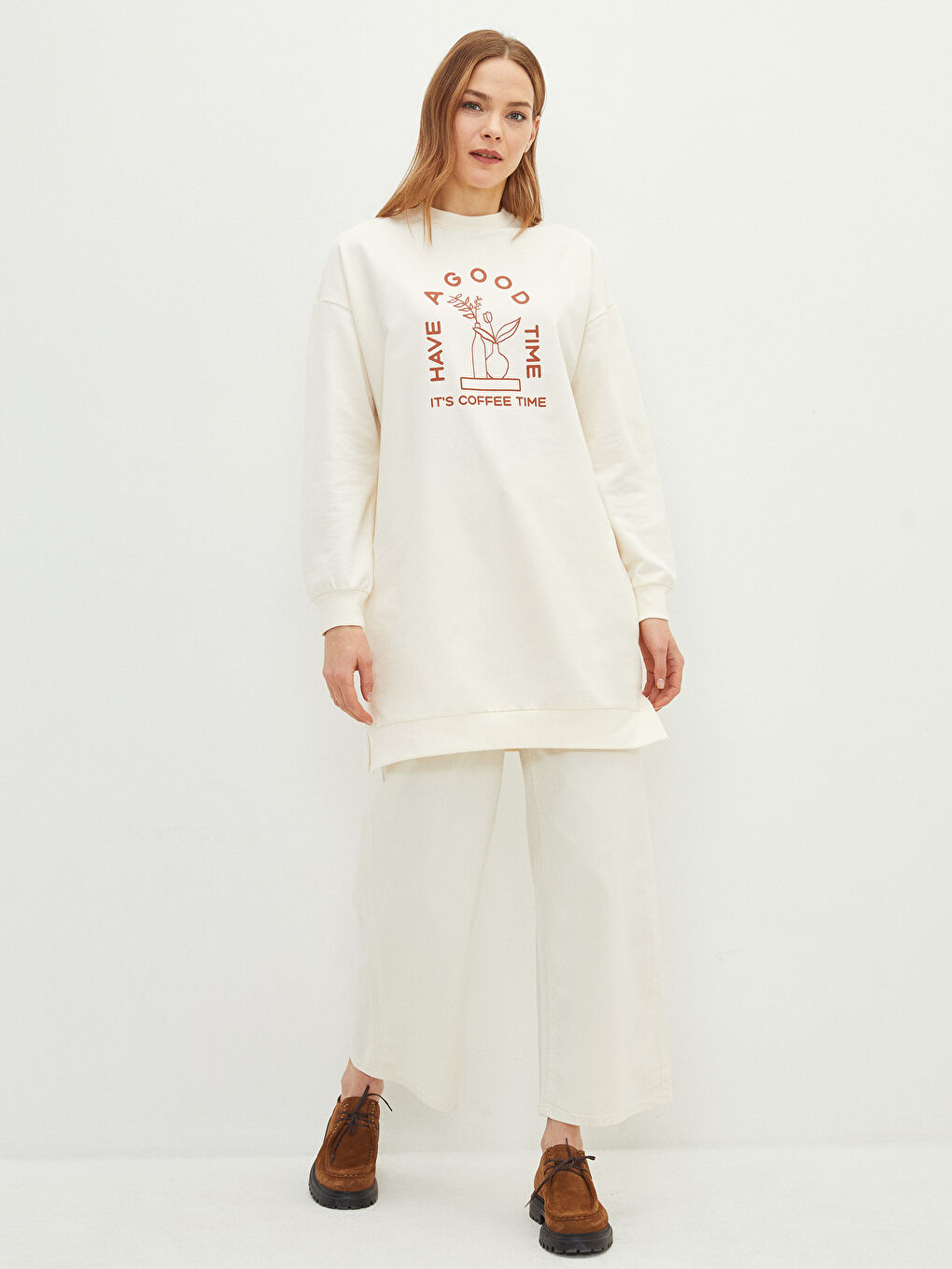 Elastic Waist Comfortable Fit Straight Pocket Detailed Gabardine Women's Trousers-2