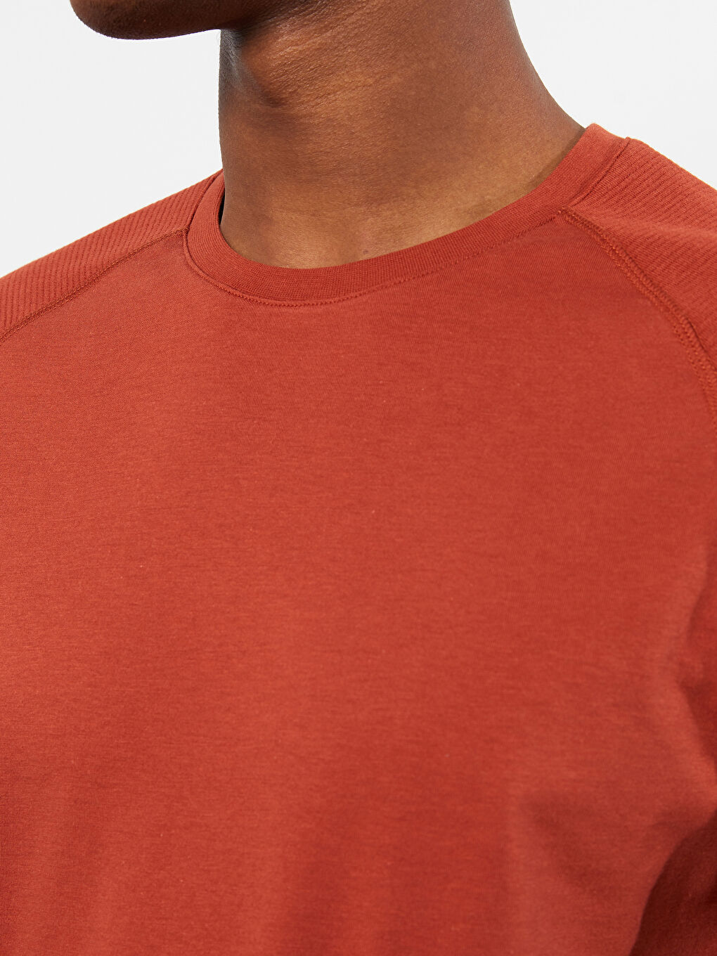 Kahverengi Bisiklet Yaka Kısa Kollu Erkek Tişört-3