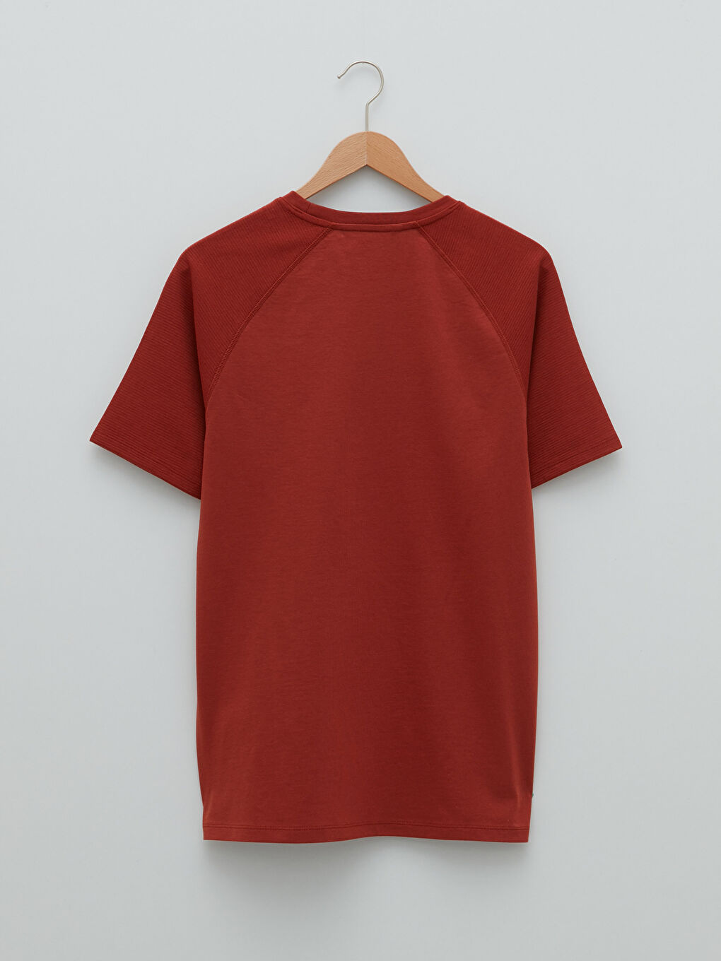 Kahverengi Bisiklet Yaka Kısa Kollu Erkek Tişört-6