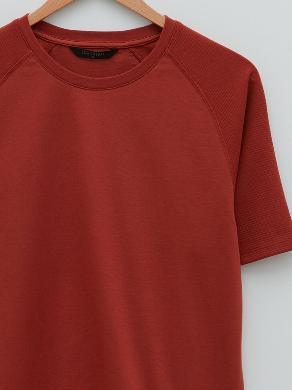 Kahverengi Bisiklet Yaka Kısa Kollu Erkek Tişört-7