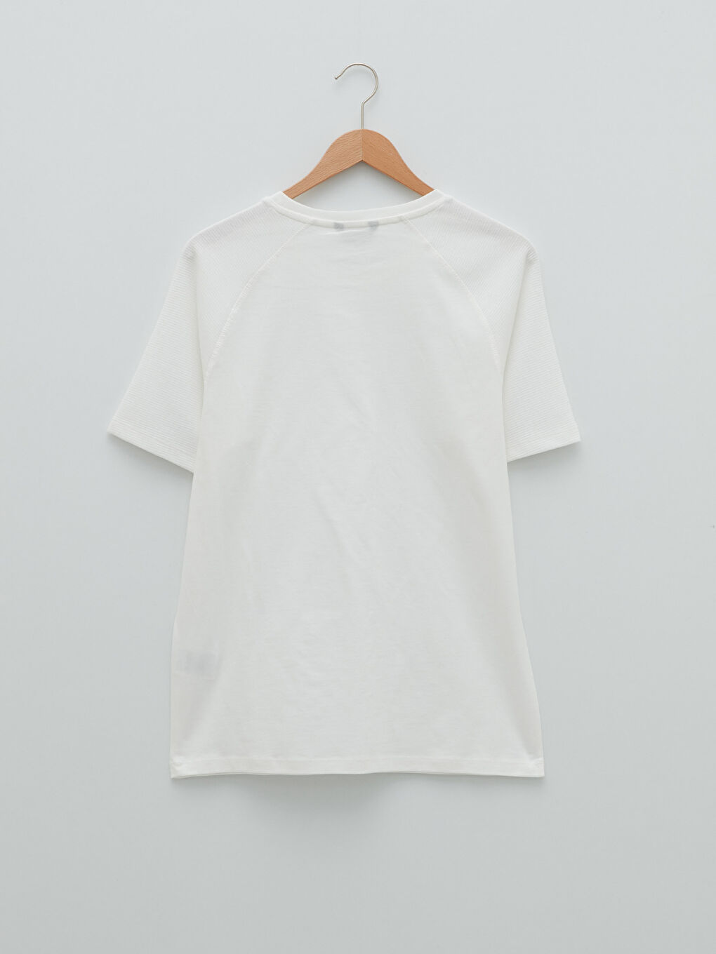 Ekru Bisiklet Yaka Kısa Kollu Erkek Tişört-6