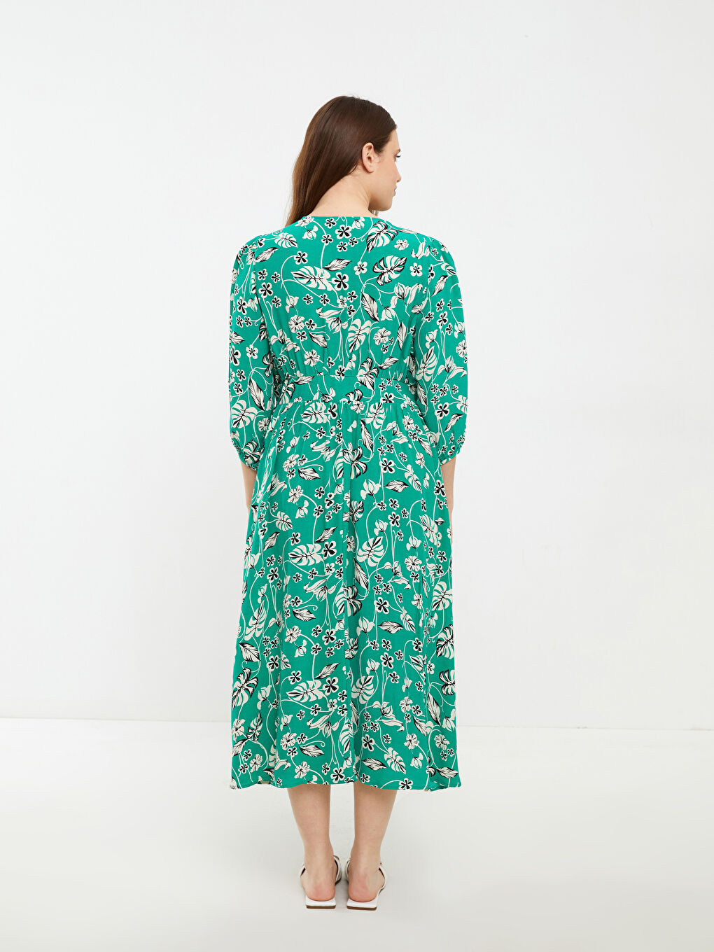 V Neck Floral Viscose Maternity Dress -S2BO74Z8-LRR