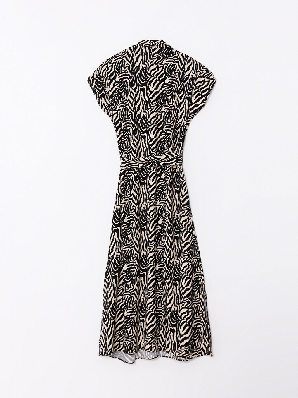 Robe de chemise en viscose à manches courtes à motifs pour femme-6