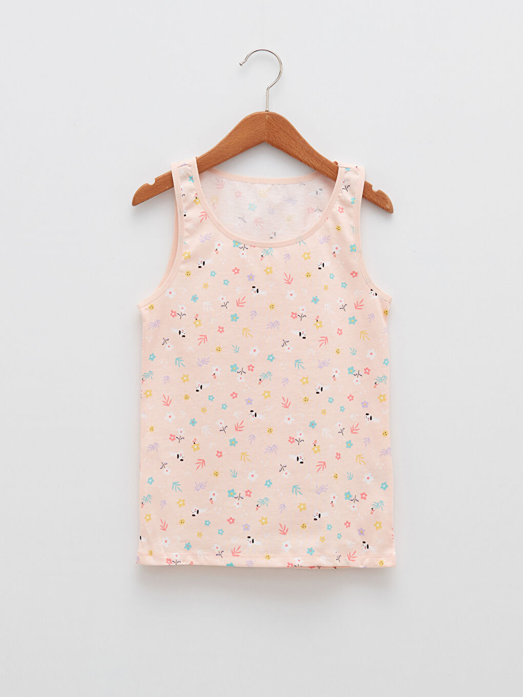 Crew Neck Printed Cotton Girl Singlet 2-Pack-1