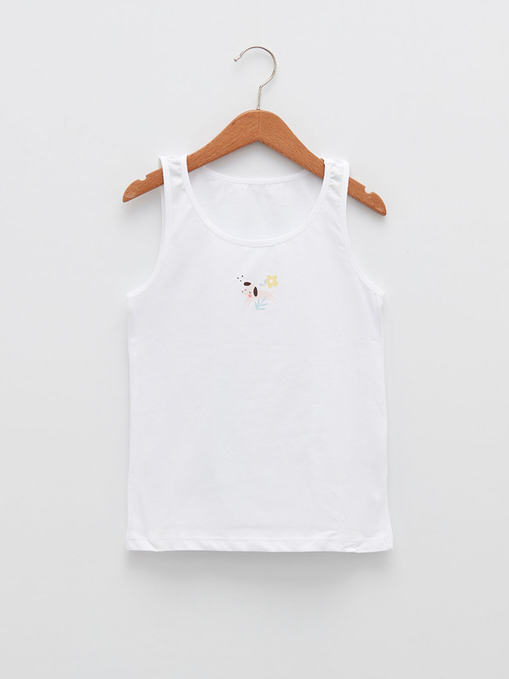 Crew Neck Printed Cotton Girl Singlet 2-Pack-3