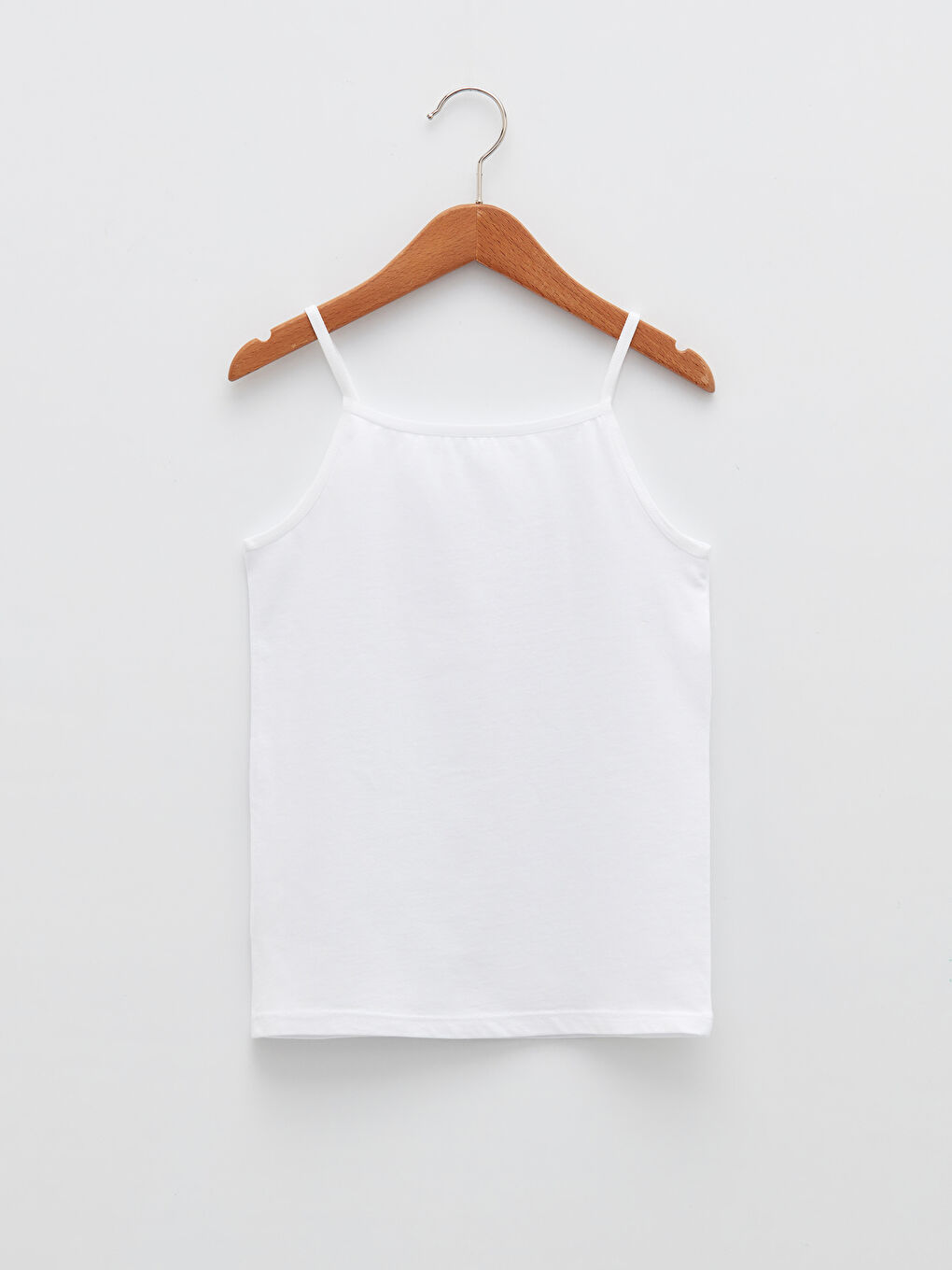 Beyaz Kare Yaka Baskılı Askılı Pamuklu Kız Çocuk Atlet 2'li-4