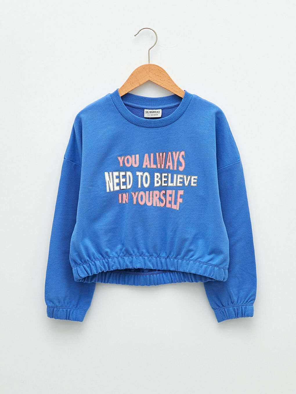 Crew Neck Printed Long Sleeve Girls' Sweatshirt