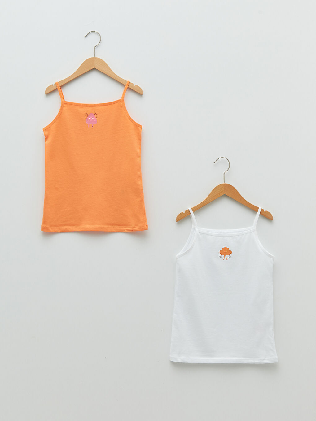 LCW Kids Square Neck Printed Strappy Cotton Girl Singlet 2