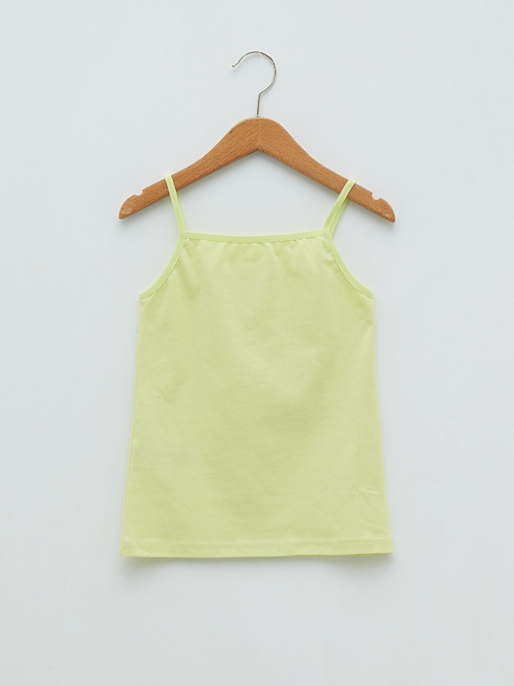 Beyaz Kare Yaka Baskılı Askılı Kız Çocuk Atlet 2'li-4