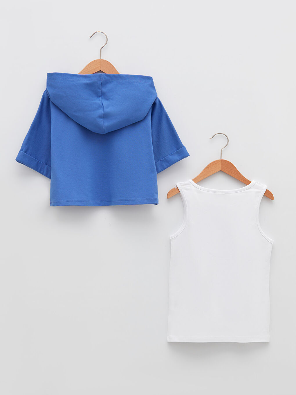 Hoodie Printed Short Sleeve Girls' Sweatshirt and Tank Top-1