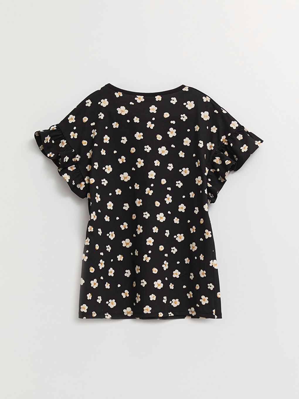 Crew Neck Printed Short Sleeve Girl's Blouse and Skirt-2