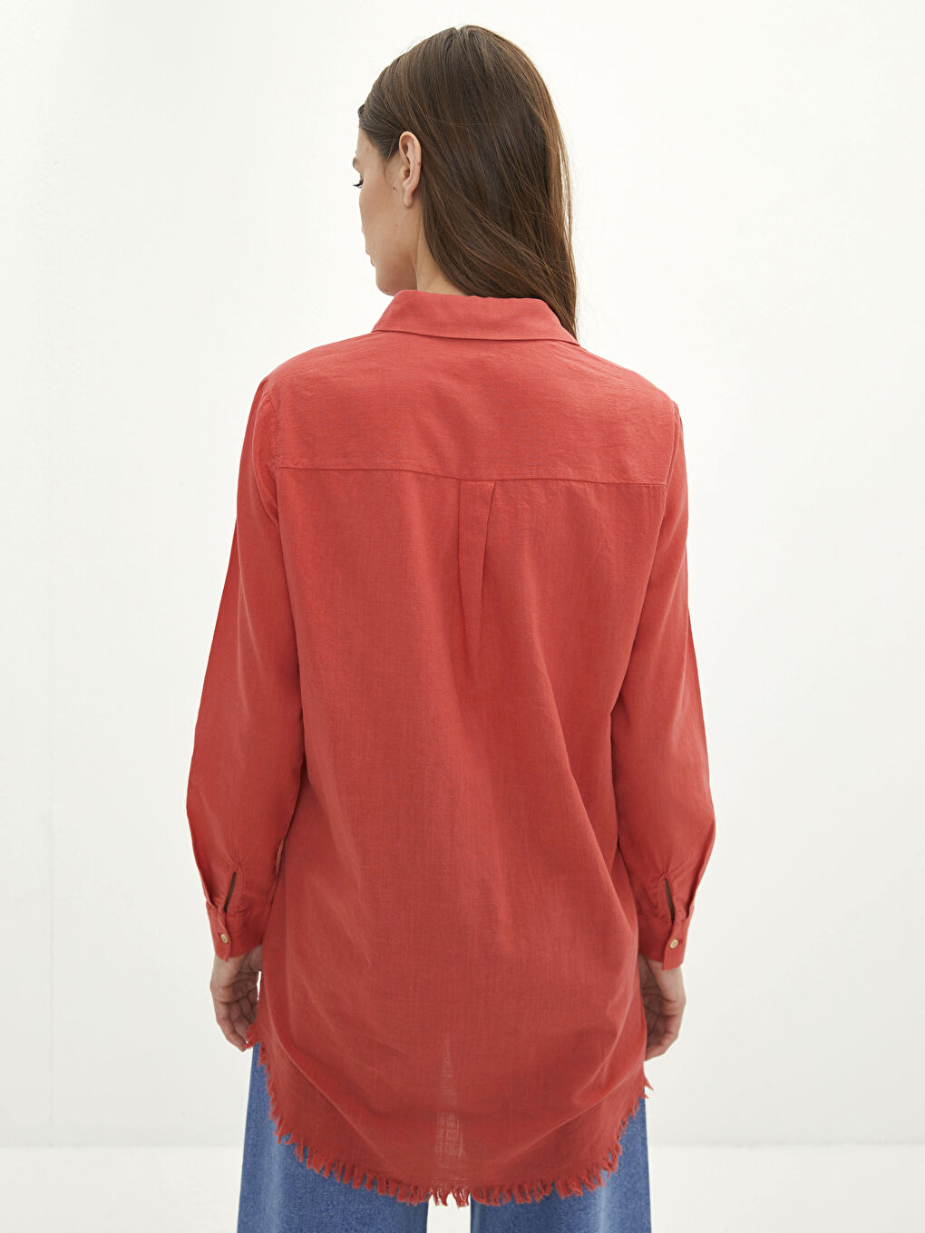Plain Long Sleeve Women's Shirt Tunic -S2BP14Z8-GT0