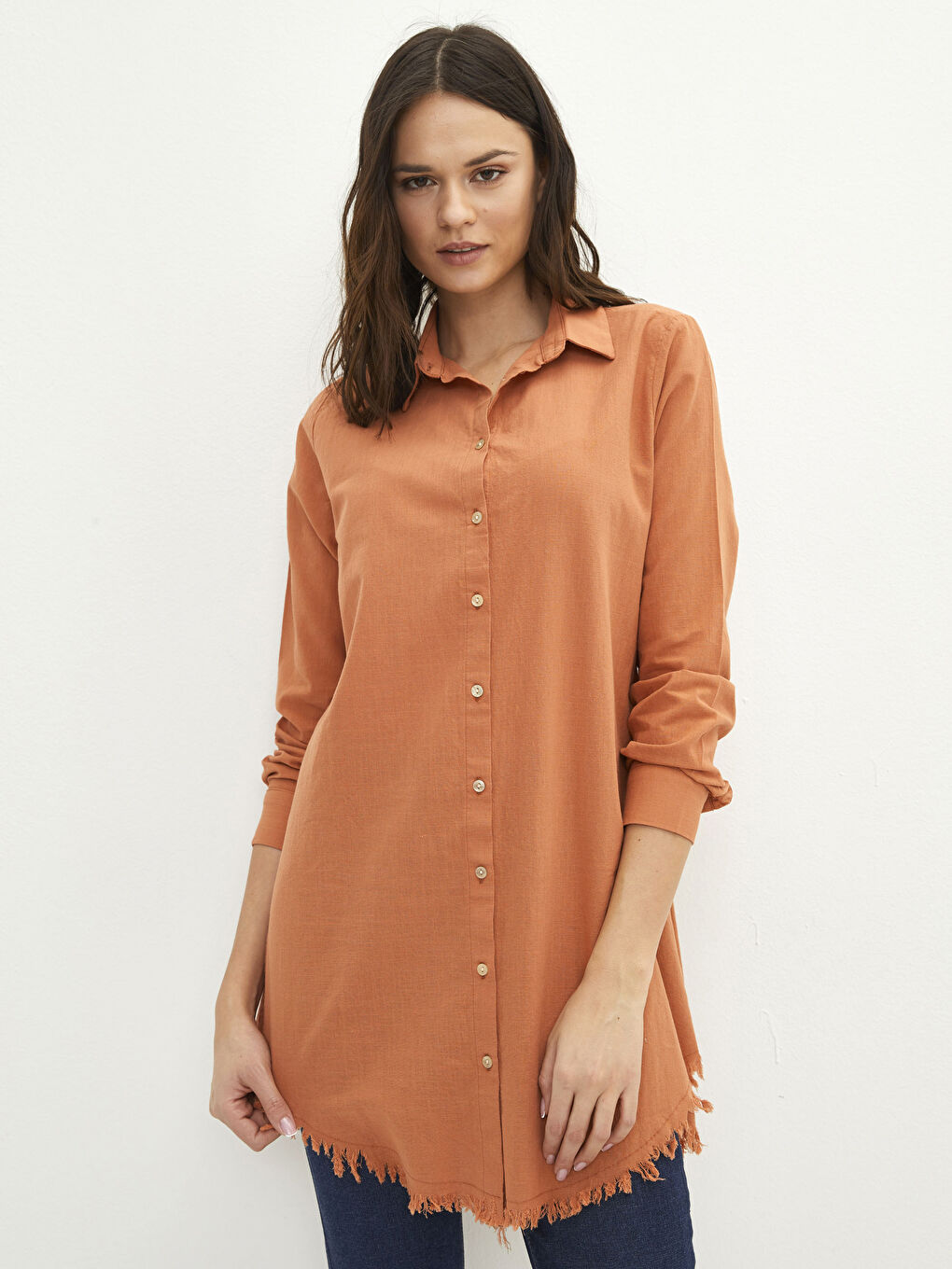 LCWAIKIKI Classic Plain Long Sleeve Women's Shirt Tunic -S2BP14Z8-GE0