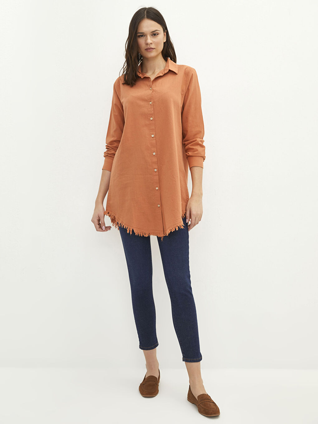LCWAIKIKI Classic Plain Long Sleeve Women's Shirt Tunic -S2BP14Z8-GE0