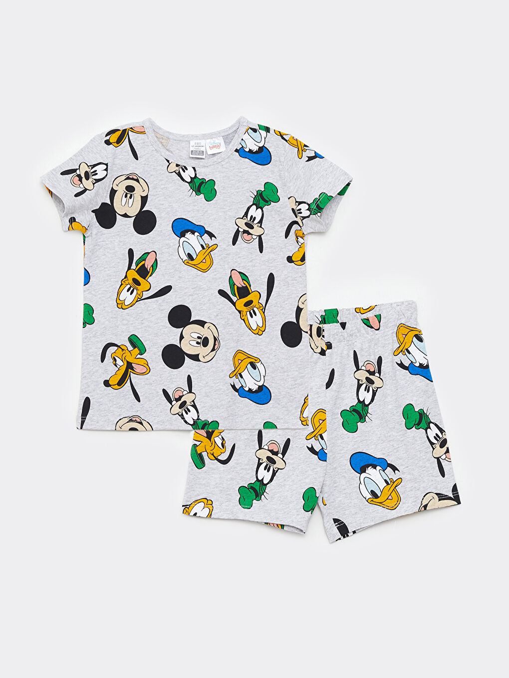 Crew Neck Short Sleeve Disney Printed Baby Boy Pajamas Set