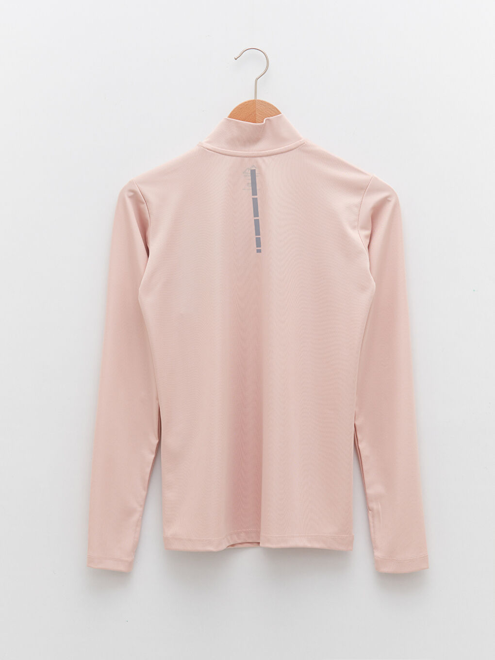 Pembe Dik Yaka Baskılı Uzun Kollu Kadın Outdoor Tişört-5