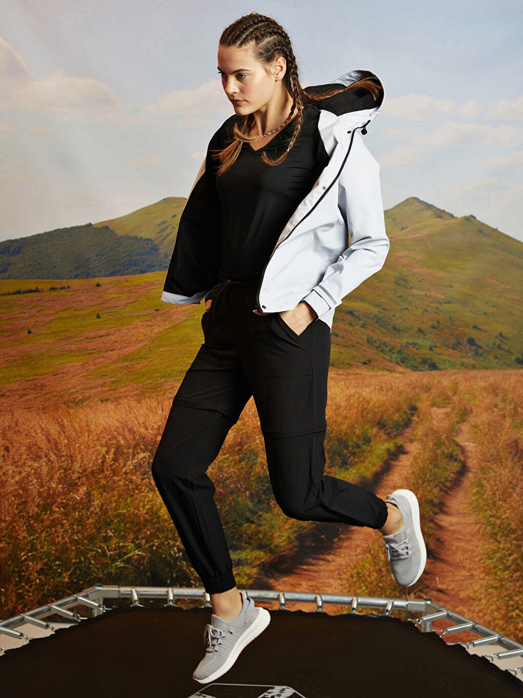 Elastic Waist Straight Pocket Detailed Women's Outdoor Jogger Pants