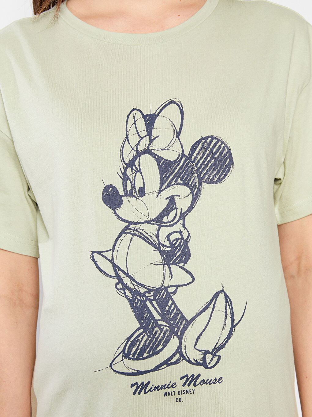 LCWAIKIKI Maternity Crew Neck Minnie Mouse Printed Short Sleeve Cotton Maternity Dress -S2BP62Z8-FJY