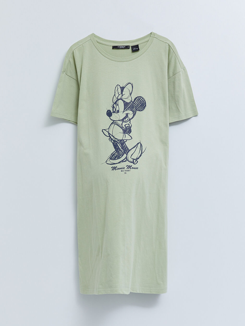 LCWAIKIKI Maternity Crew Neck Minnie Mouse Printed Short Sleeve Cotton Maternity Dress -S2BP62Z8-FJY
