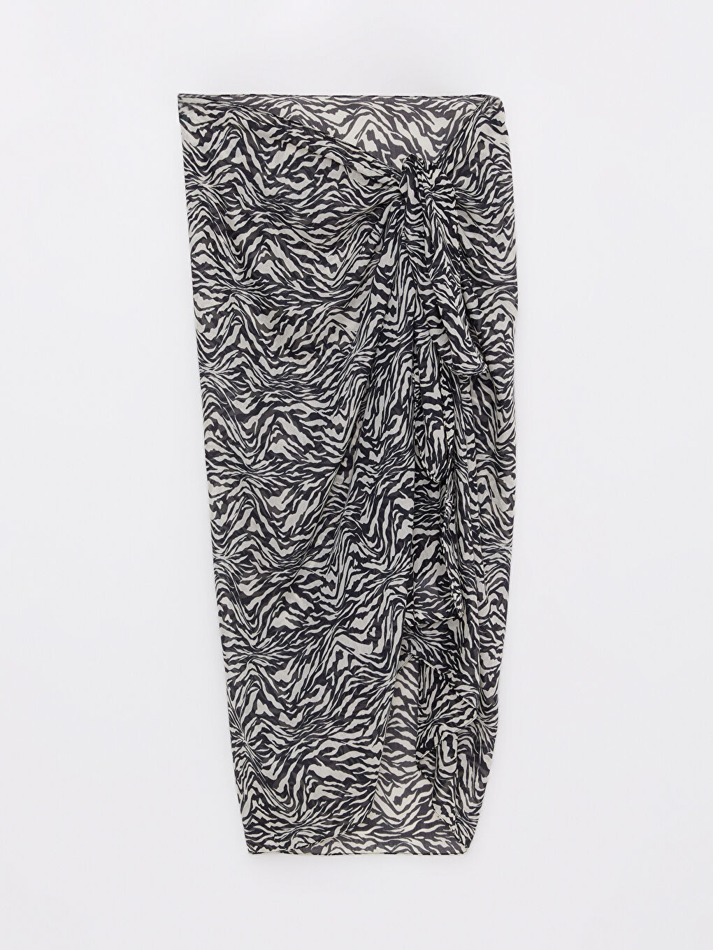 Bej Desenli Poplin Kadın Pareo-7